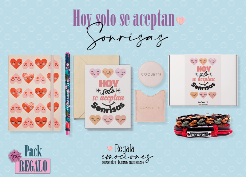 PACK REGALO HORIZONTAL HOY SOLO SE ACEPTAN SONRISAS